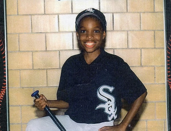 Isaiah Steward smiling in his Chicago White Sox baseball uniform